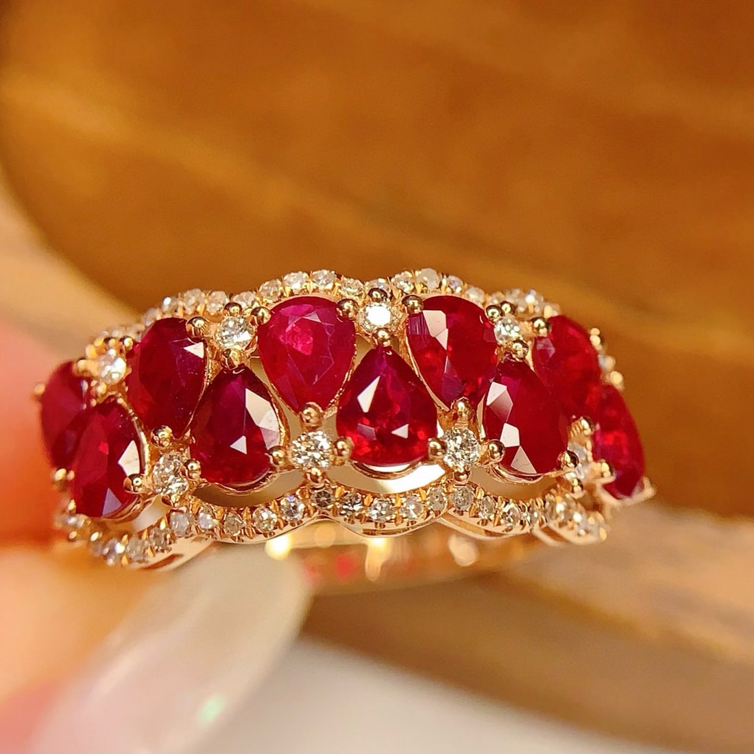 14k Gold 2.38 Ct Natural Ruby & Diamond Ring - 4