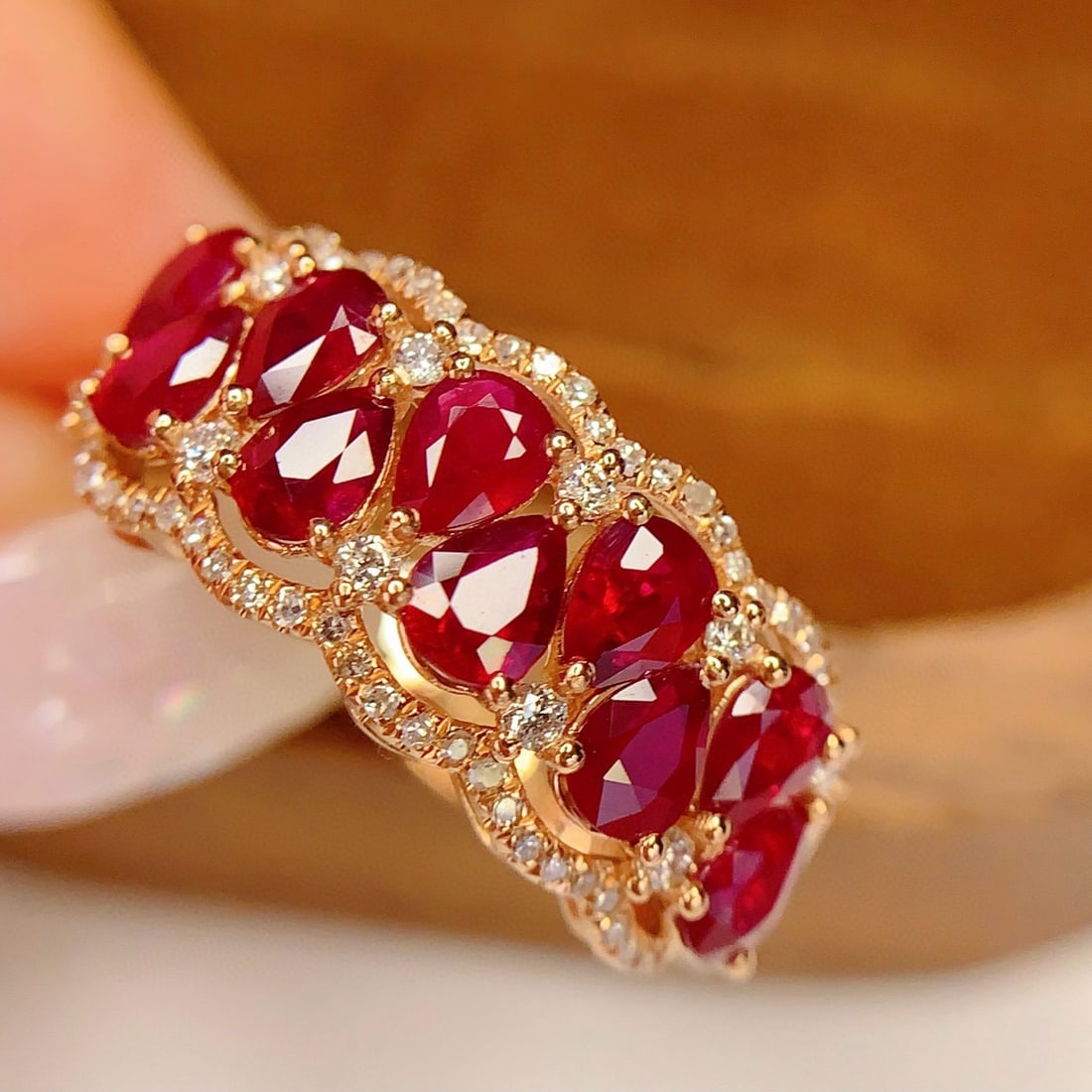 14k Gold 2.38 Ct Natural Ruby & Diamond Ring - 5