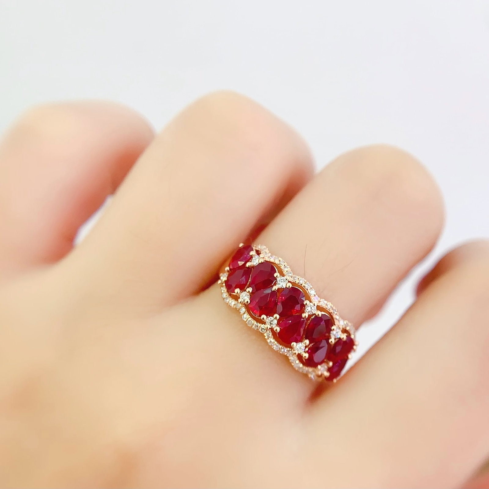 14k Gold 2.38 Ct Natural Ruby & Diamond Ring - 6