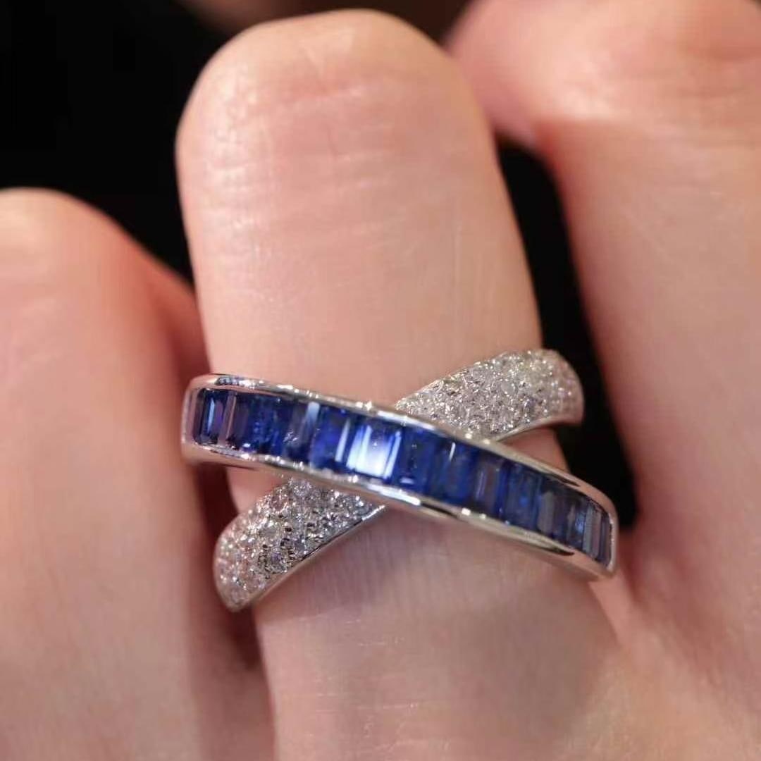 14k Gold 2.29 Ctw Natural Sapphire & Diamond Ring - 2