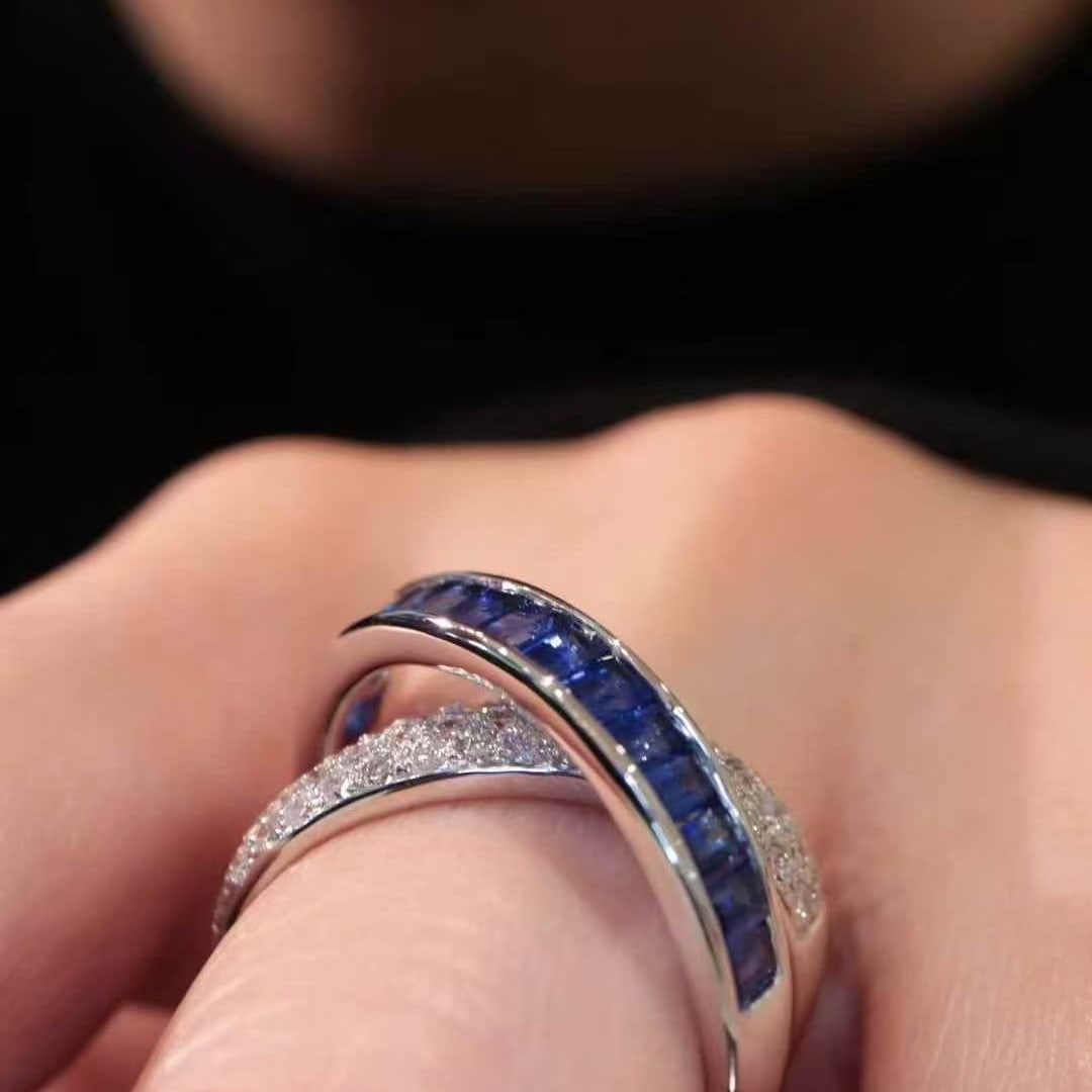 14k Gold 2.29 Ctw Natural Sapphire & Diamond Ring - 3