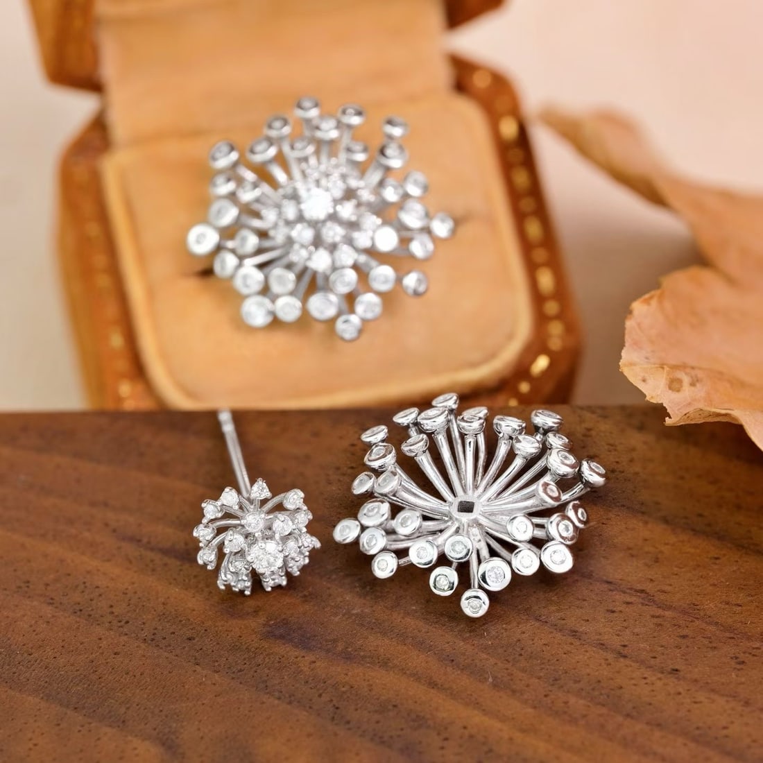 14k Gold 0.80 Ct Natural H Diamond Earrings - 2