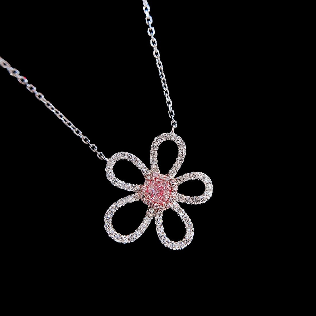 14k Gold 0.64 Ctw Natural Pink Diamond & Diamond Necklace - 2