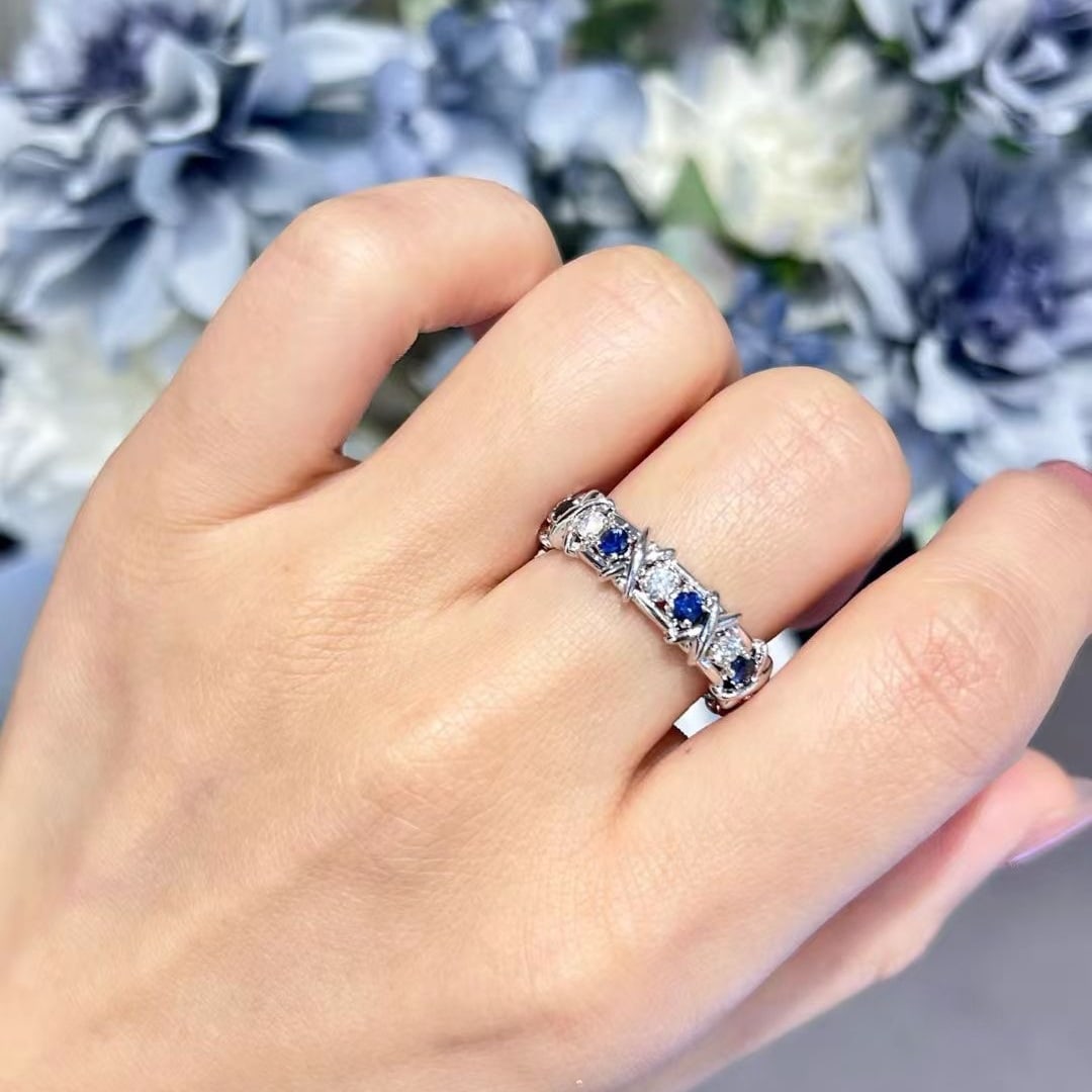 14k Gold 1.35 Ctw Natural Sapphire & Diamond Ring - 3