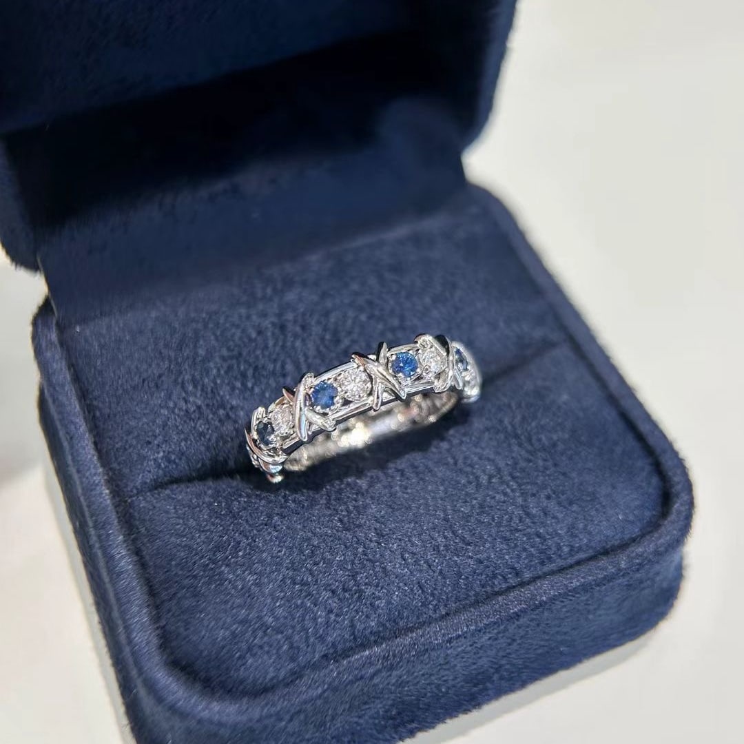 14k Gold 1.35 Ctw Natural Sapphire & Diamond Ring - 5
