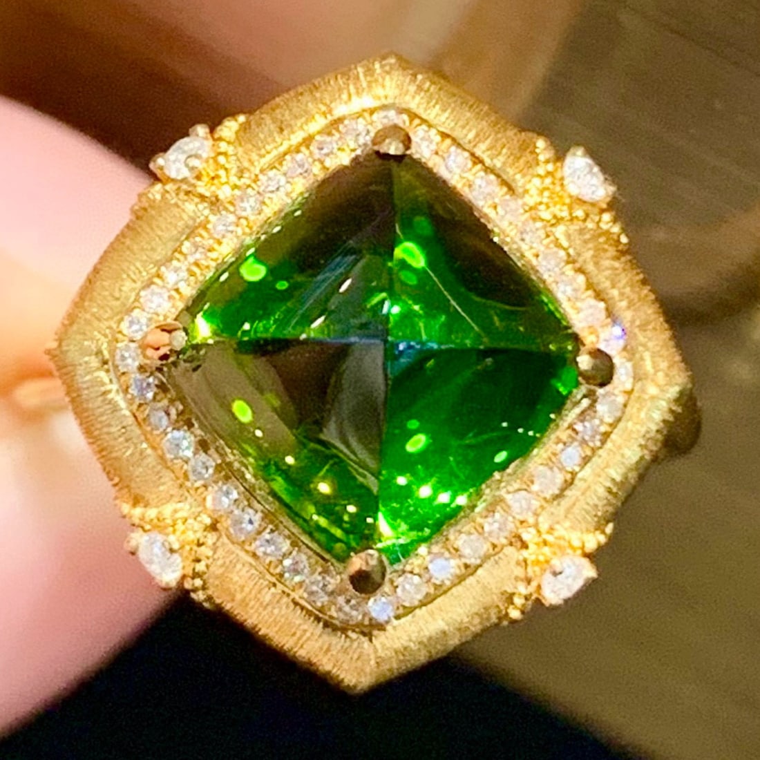 14k Gold 4.85 Ct Natural Tourmaline & Diamond Ring - 3