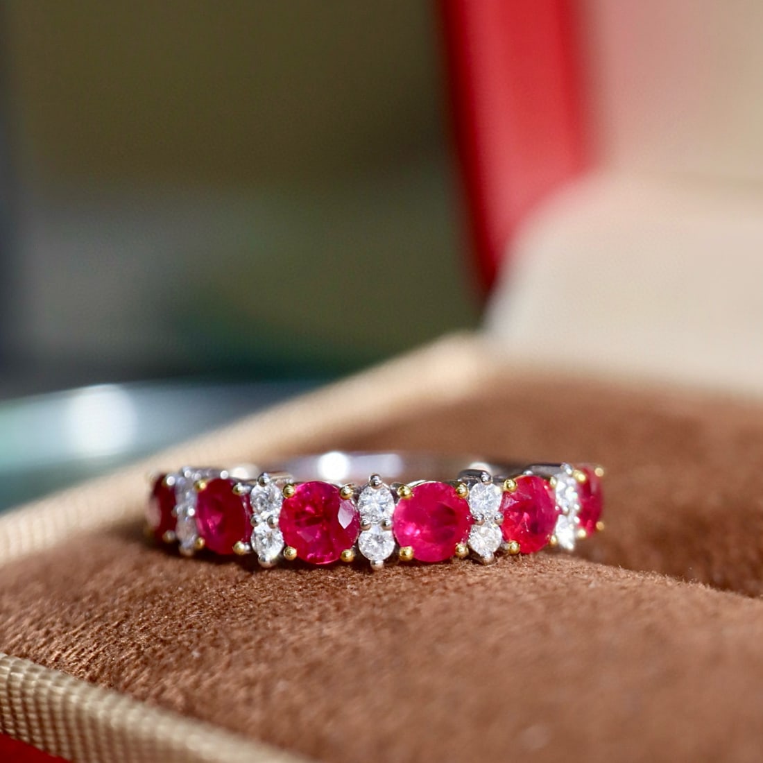 14k Gold 1.21 Ctw Natural Ruby & Diamond Ring - 3