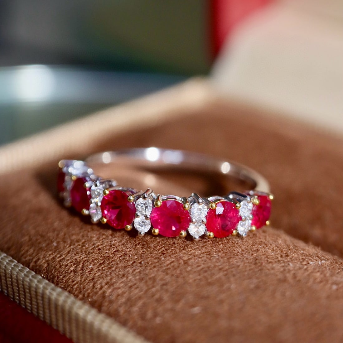 14k Gold 1.21 Ctw Natural Ruby & Diamond Ring - 5
