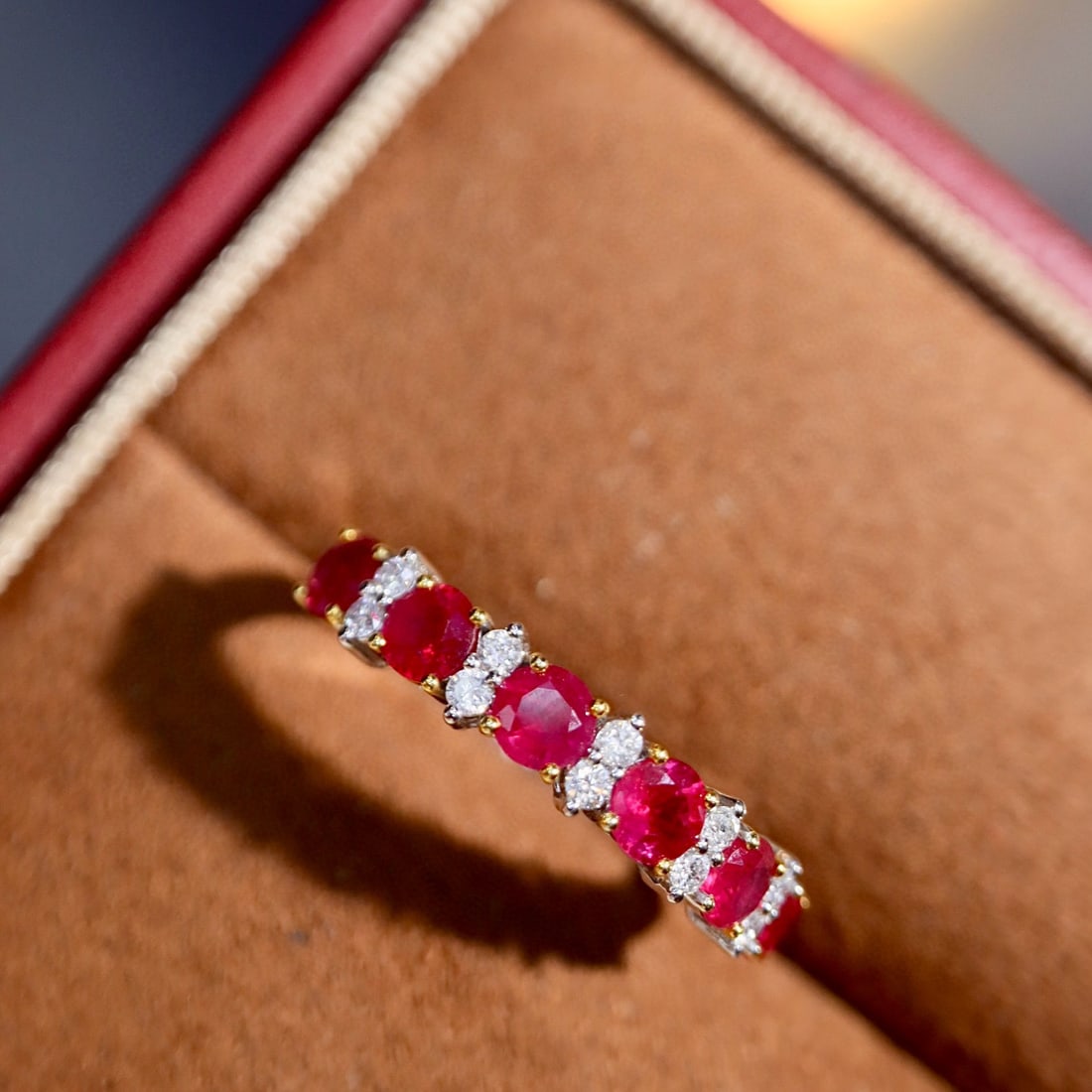 14k Gold 1.21 Ctw Natural Ruby & Diamond Ring - 7