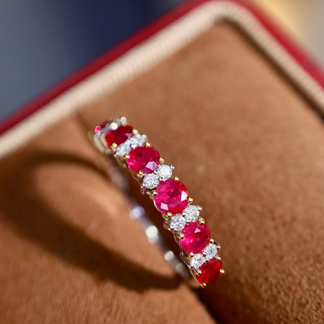 14k Gold 1.21 Ctw Natural Ruby & Diamond Ring - 8