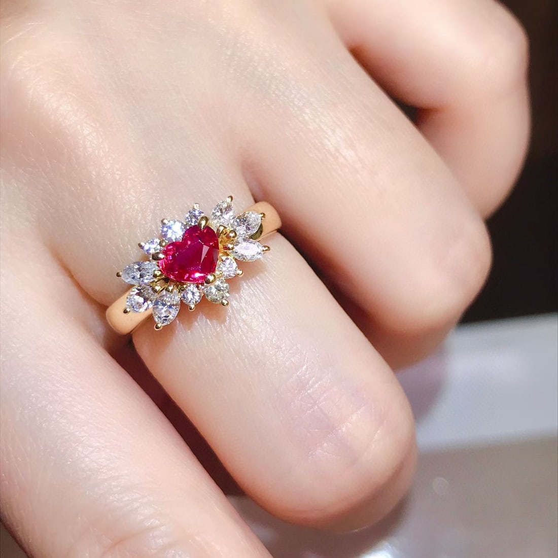 14k Gold 1.13 Ctw Natural Ruby & Diamond Ring - 2