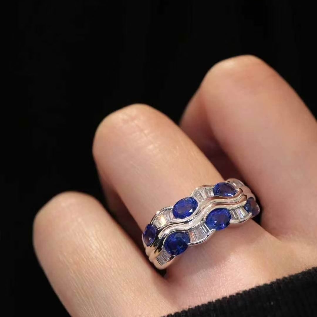 14k Gold 2.68 Ctw Natural Sapphire & Diamond Ring - 2