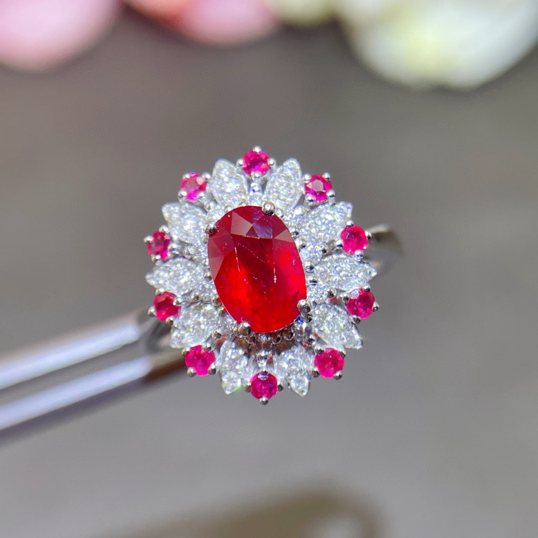 14k Gold 1.25 Ctw Natural Ruby & Diamond Ring - 2