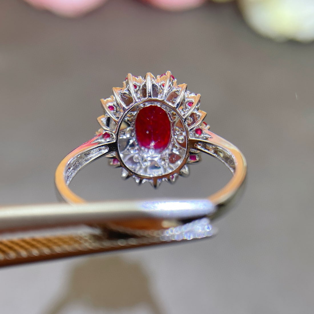 14k Gold 1.25 Ctw Natural Ruby & Diamond Ring - 5