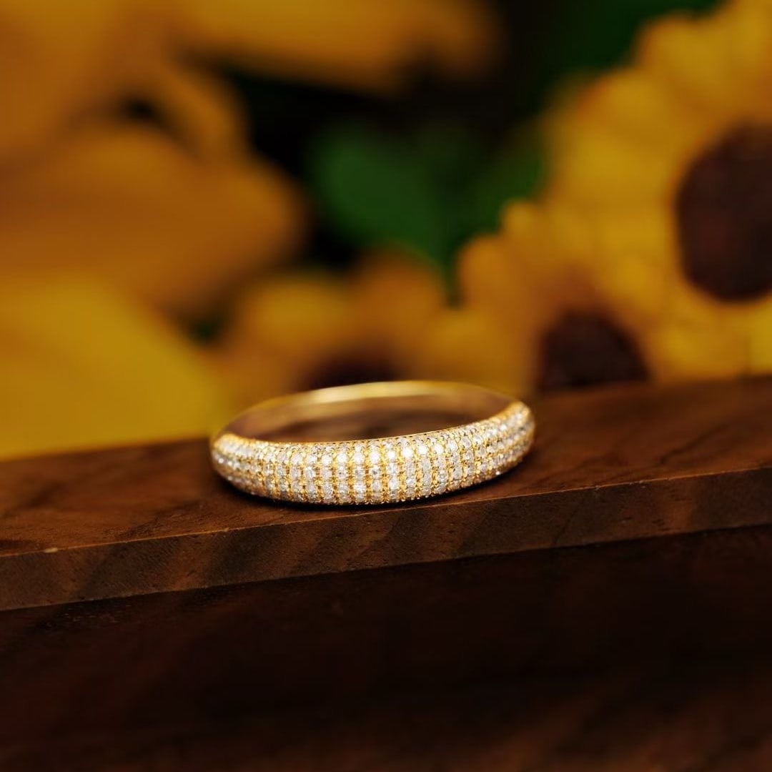 14k Gold 0.48 Ct Natural H Diamond Ring - 6