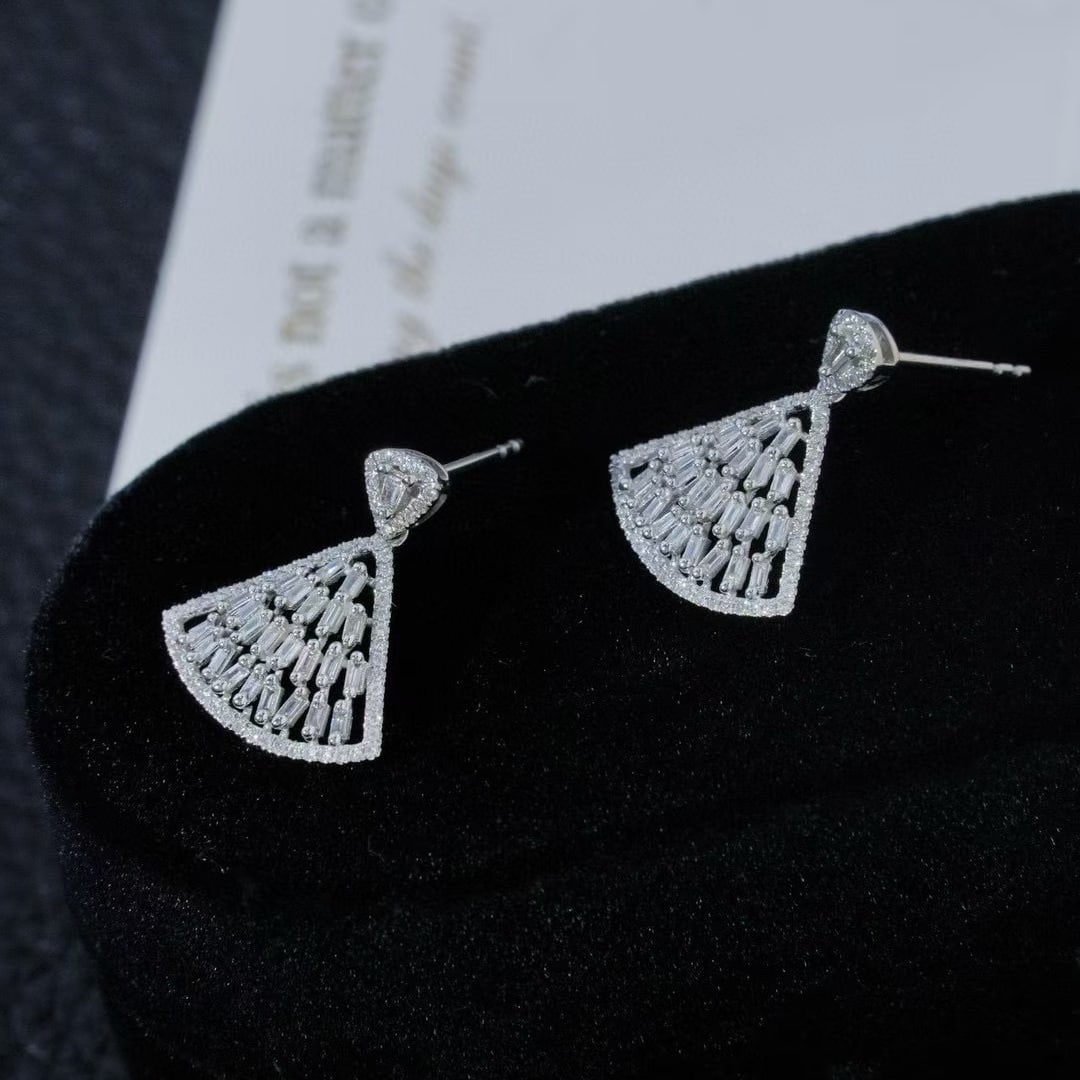 14k Gold 0.86 Ct Natural H Diamond Earrings - 2