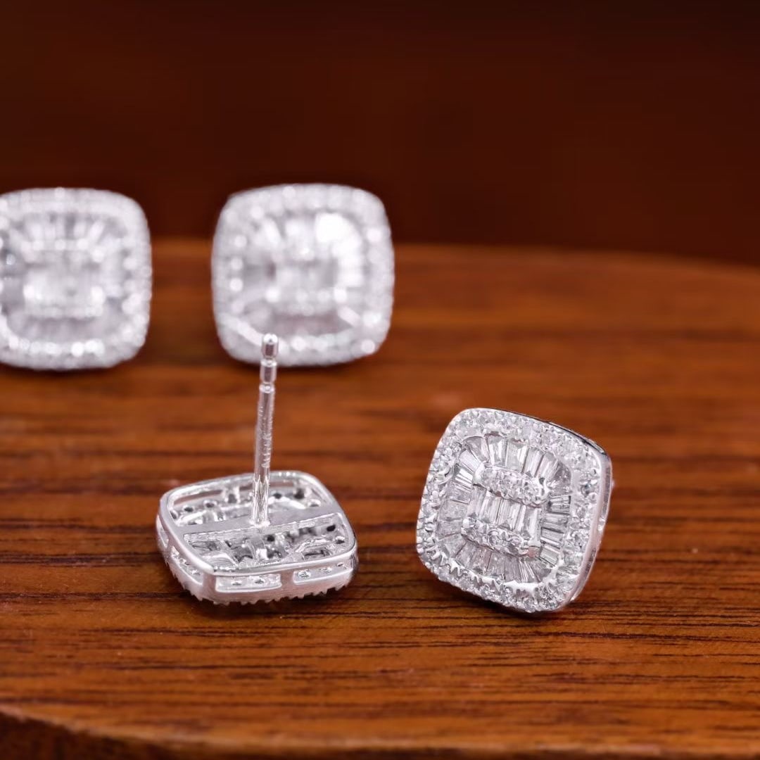14k Gold 0.7 Ct Natural H Diamond Earrings - 2