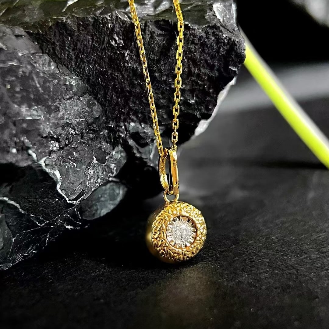 14k Gold 0.13 Ct Natural H Diamond Pendant( Without Chain ) - 4