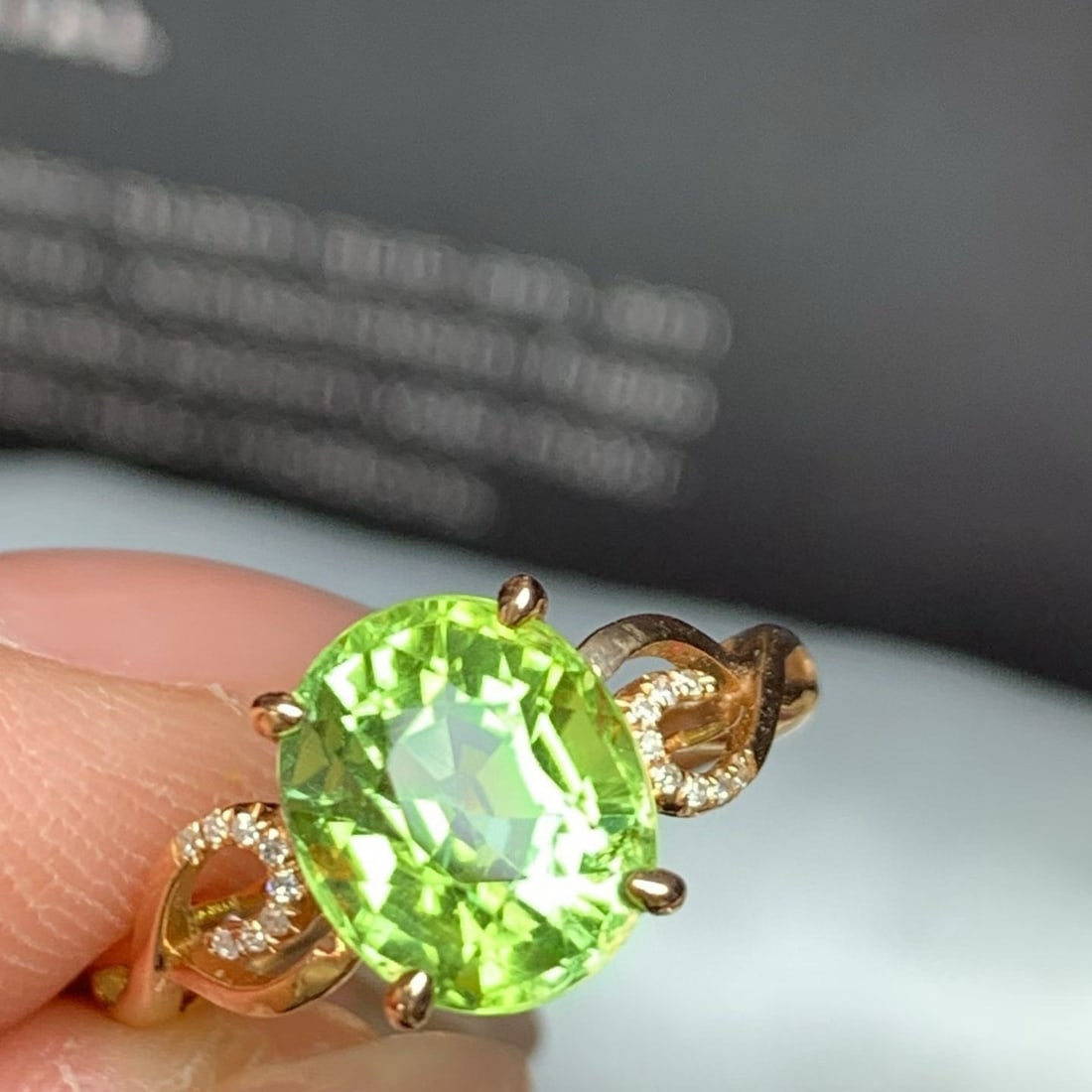 14k Gold 3.2 Ct Natural Tourmaline & Diamond Ring - 2