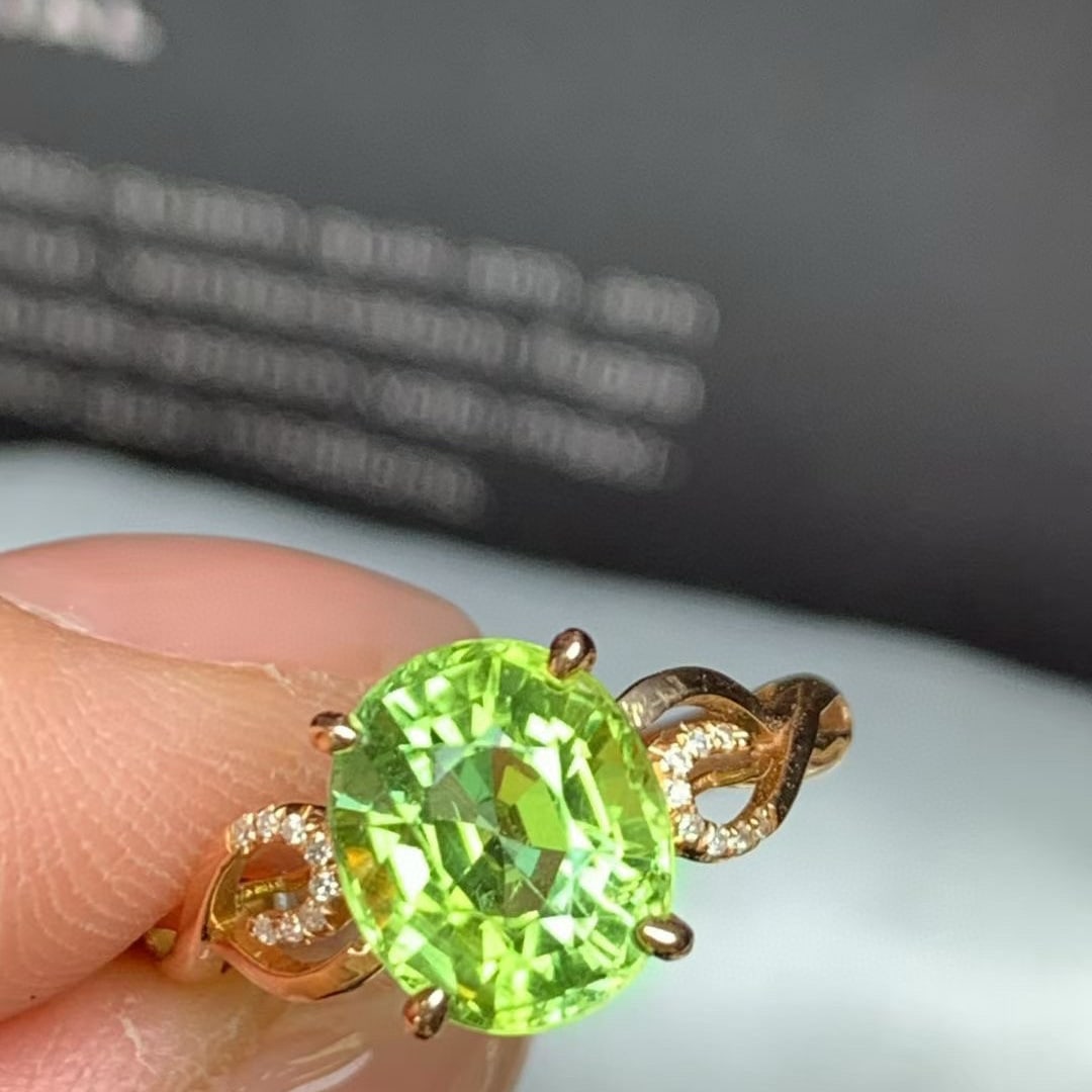 14k Gold 3.2 Ct Natural Tourmaline & Diamond Ring - 3