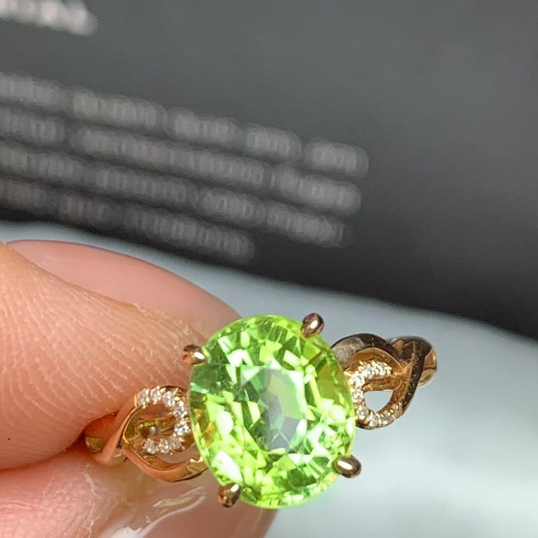 14k Gold 3.2 Ct Natural Tourmaline & Diamond Ring - 7