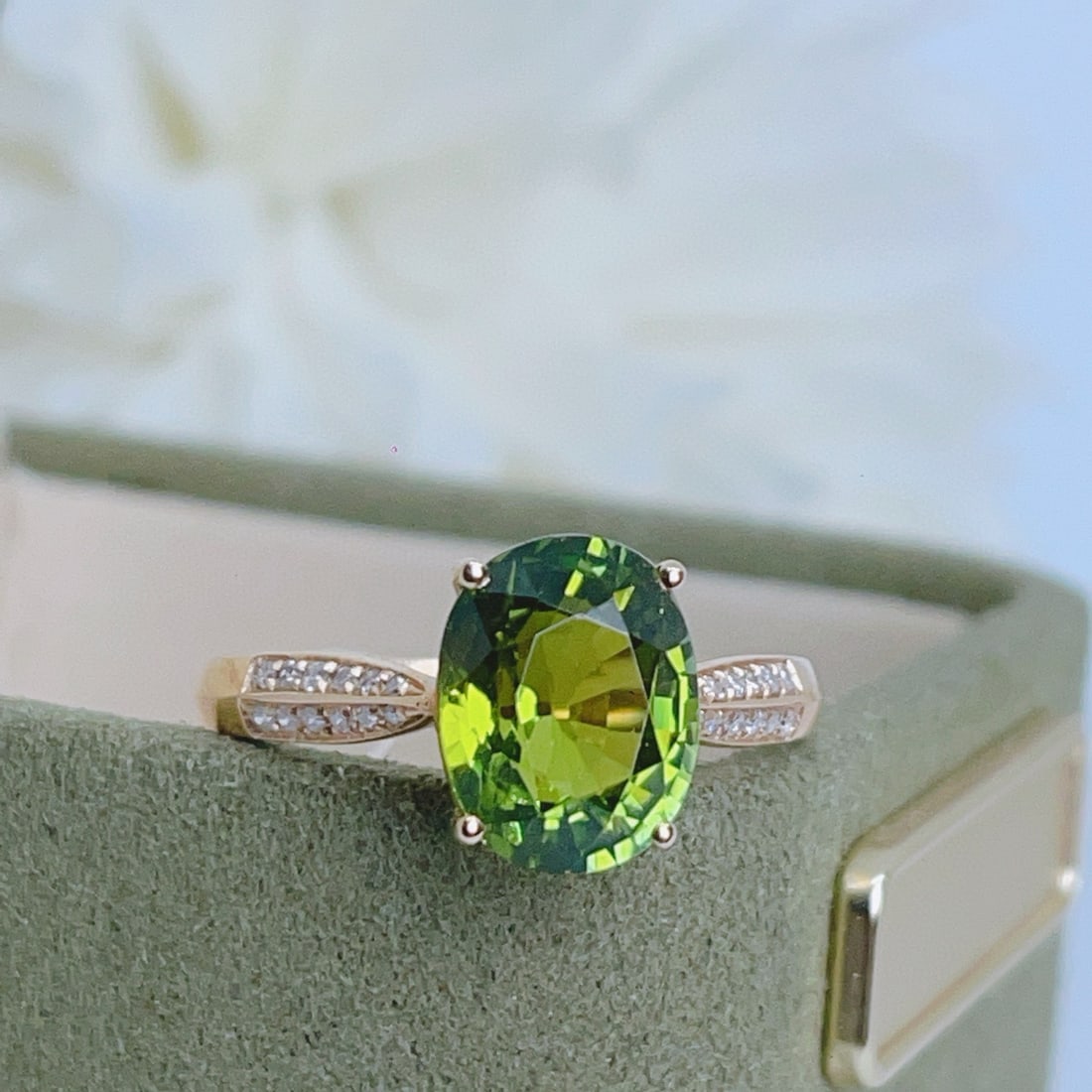 14k Gold 2.6 Ct Natural Tourmaline & Diamond Ring - 2