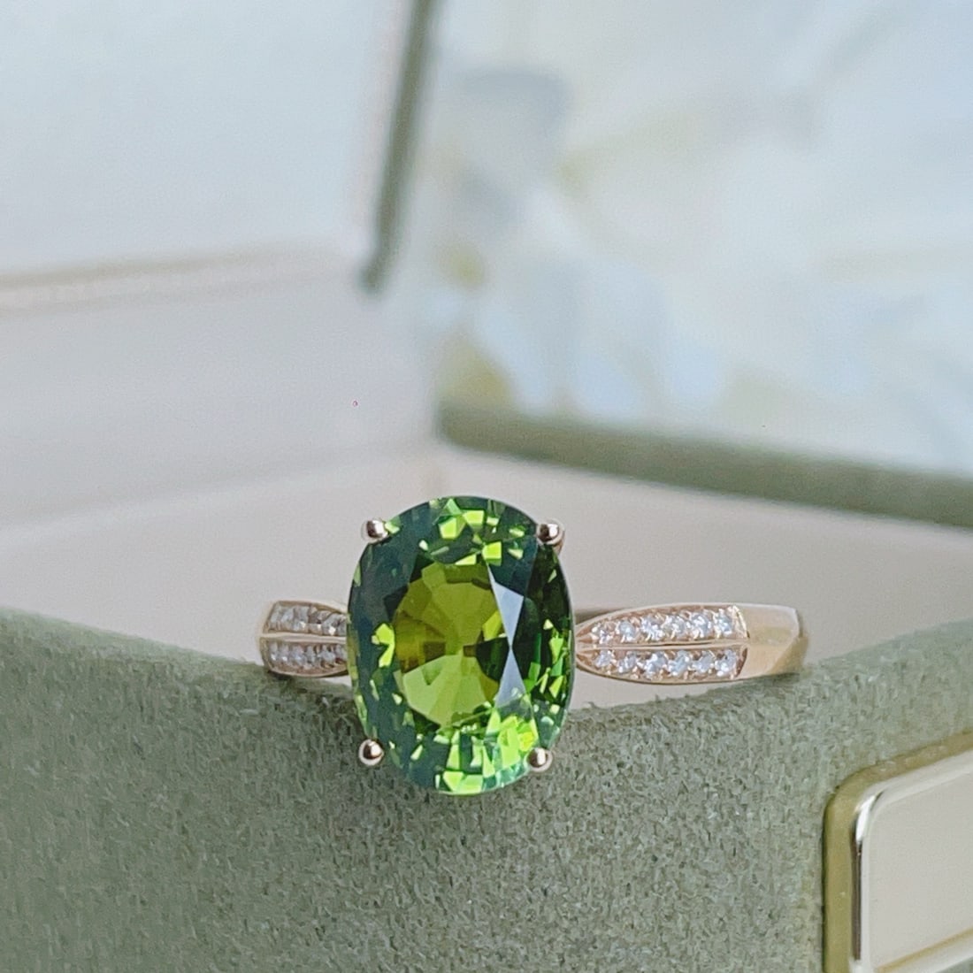 14k Gold 2.6 Ct Natural Tourmaline & Diamond Ring - 3