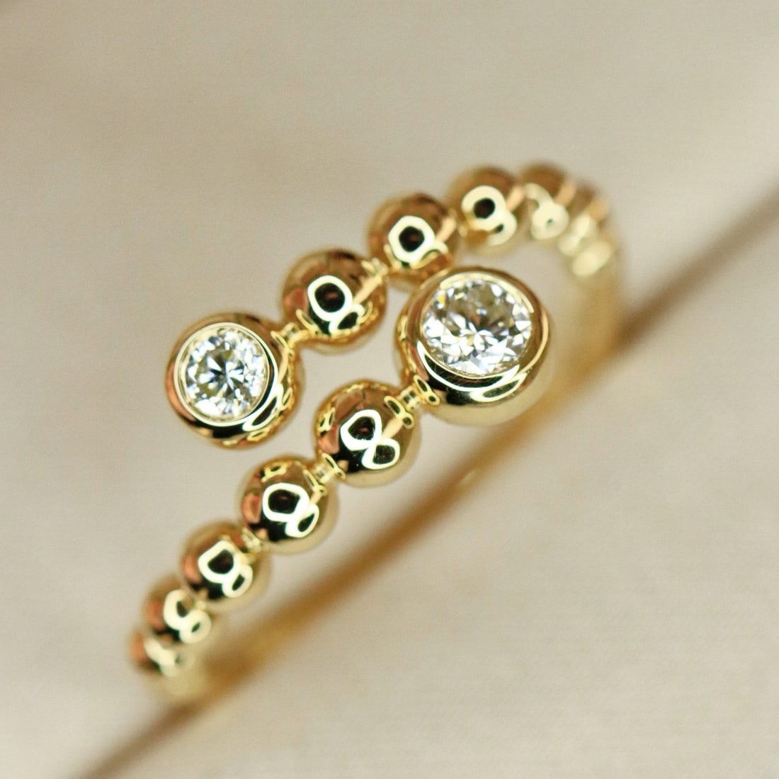 14k Gold 0.23 Ct Natural H Diamond Ring - 2