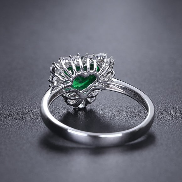 14k Gold 2.01 Ctw Natural Tsavorite & Diamond Ring - 4