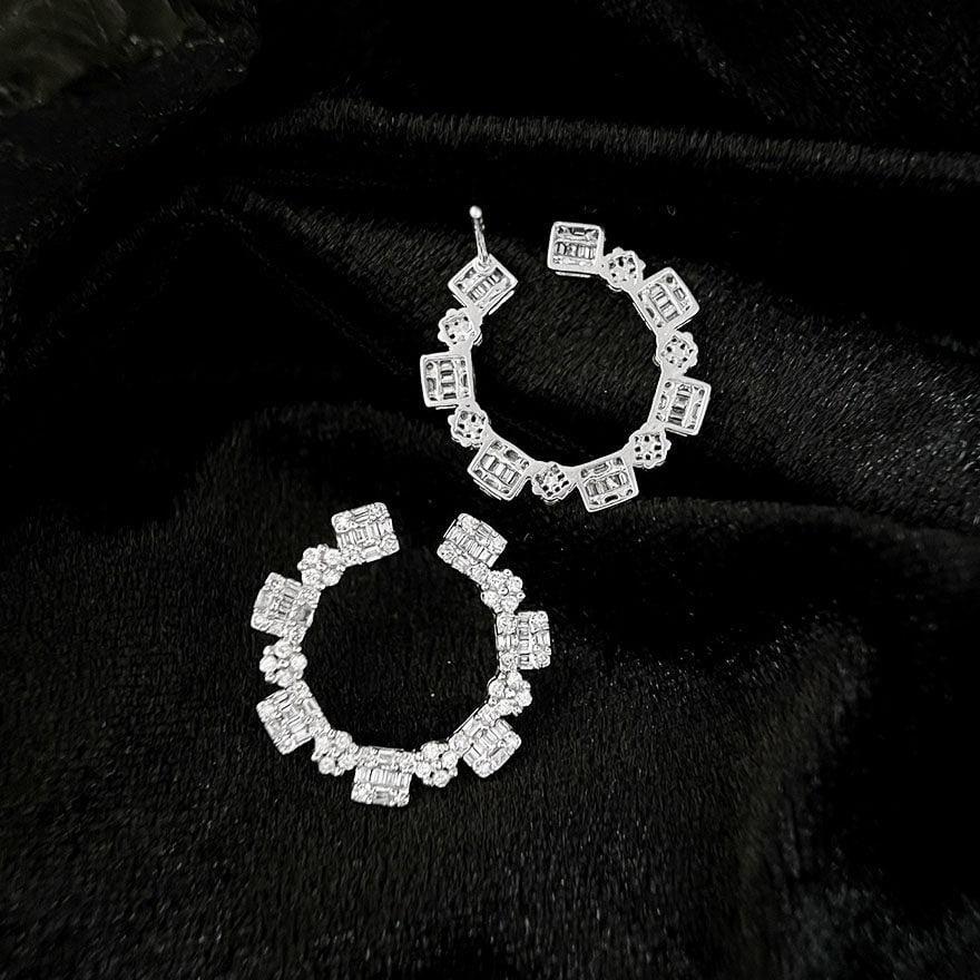 14k Gold 1 Ct Natural H Diamond Earrings - 2