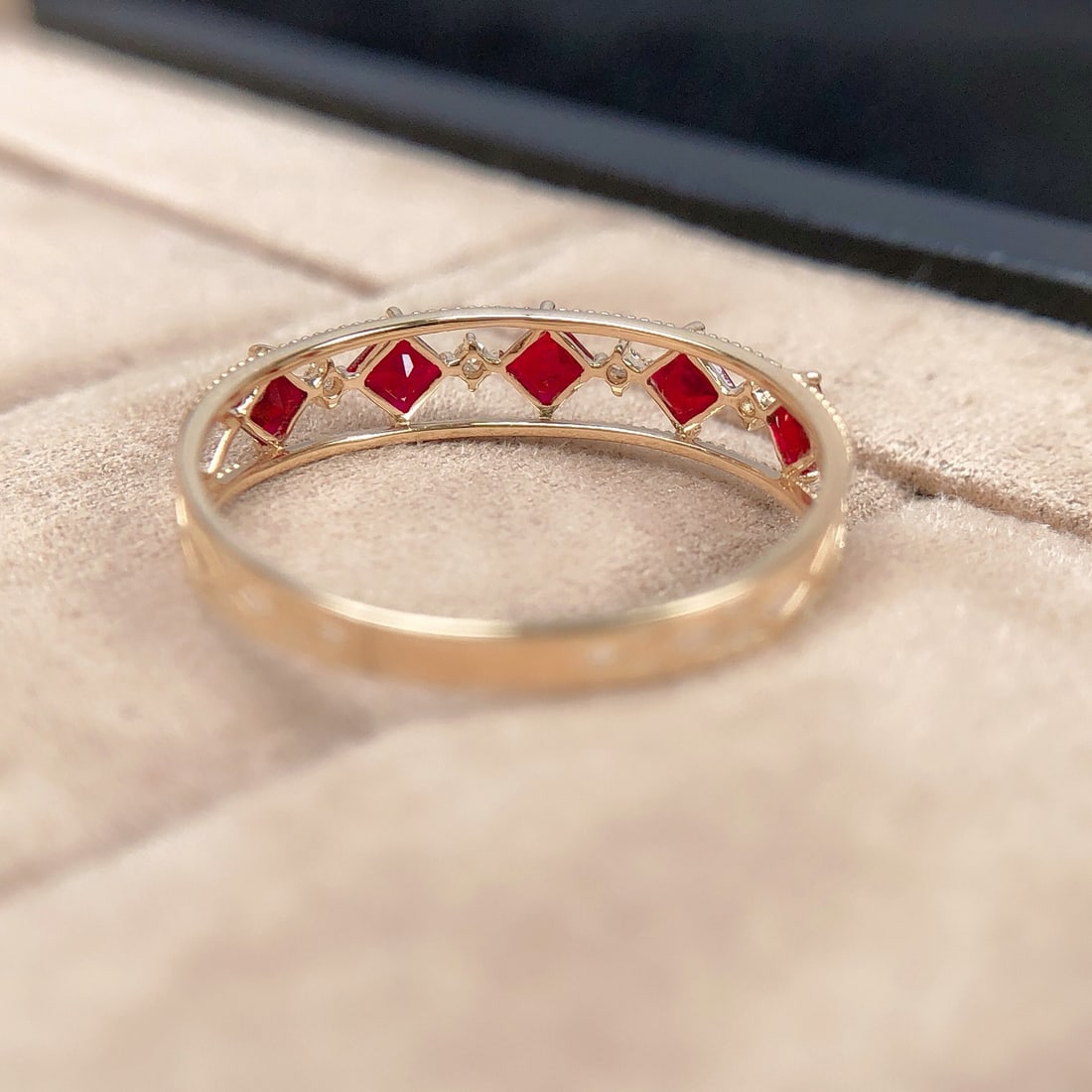 14k Gold 0.45 Ctw Natural Ruby & Diamond Ring - 5