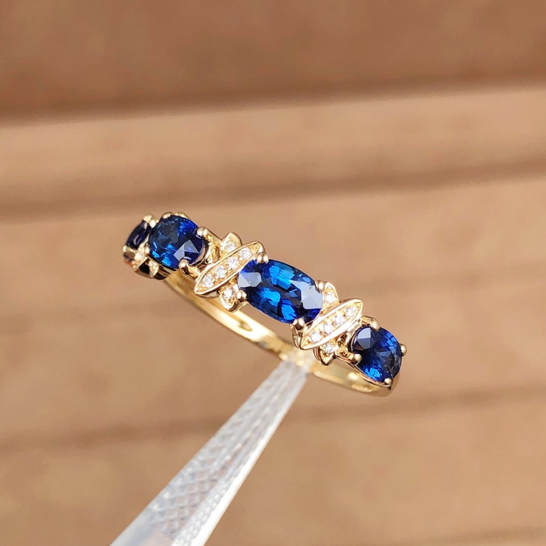 14k Gold 1.16 Ctw Natural Sapphire & Diamond Ring - 2