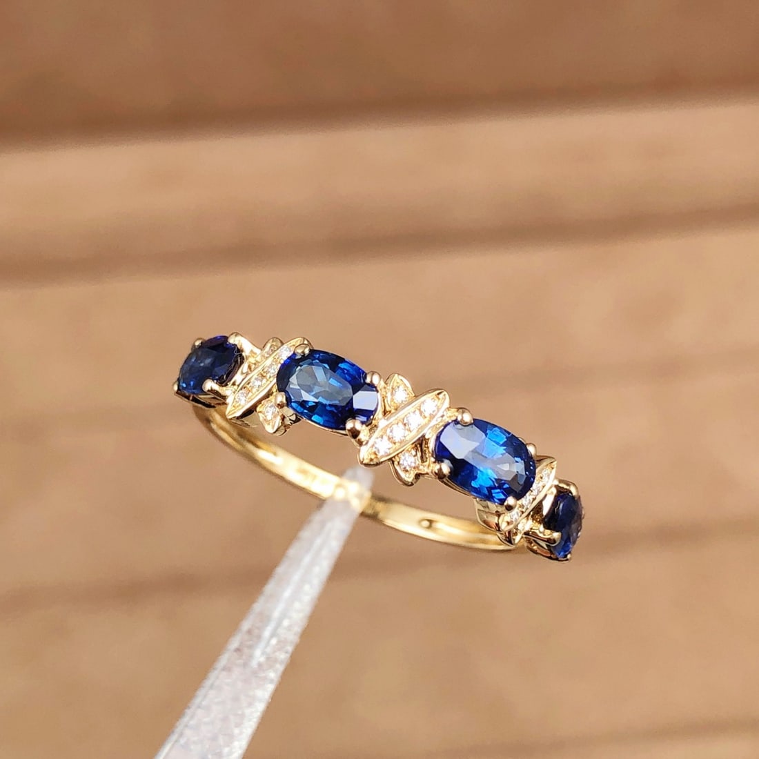 14k Gold 1.16 Ctw Natural Sapphire & Diamond Ring - 3