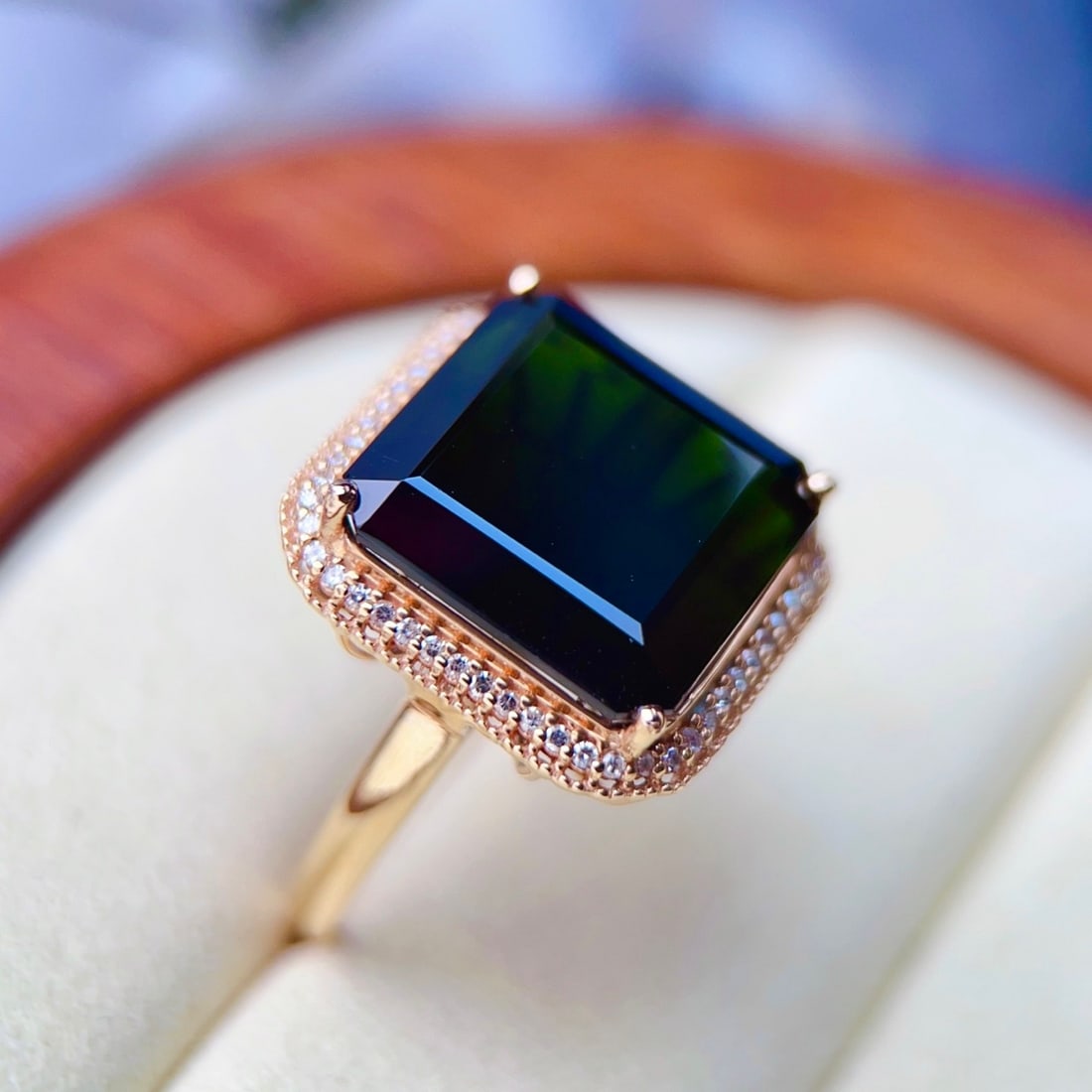 14k Gold 18.56 Ctw Natural Tourmaline & Diamond Ring - 4