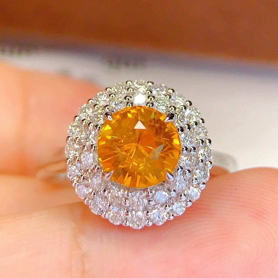 14k Gold 2.03 Ct Natural Sapphire & Diamond Ring - 4