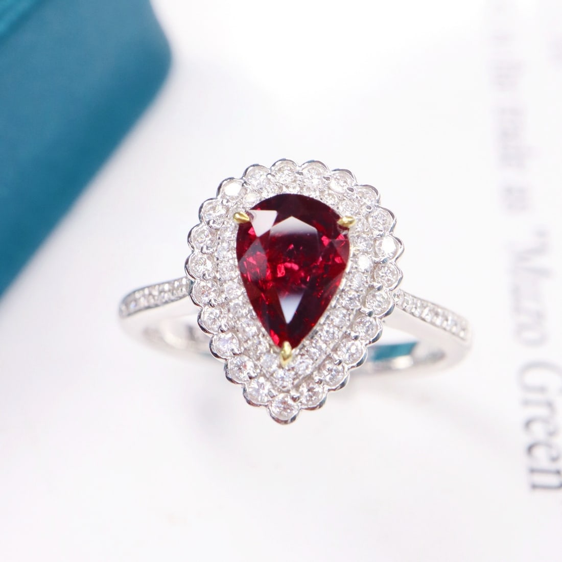 14k Gold 1.43 Ctw Vivid Red Natural Ruby & Diamond Ring - 2