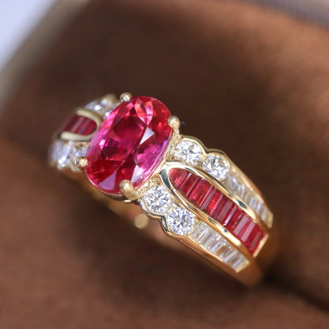 14k Gold 1.38 Ctw Natural Ruby & Diamond Ring - 4