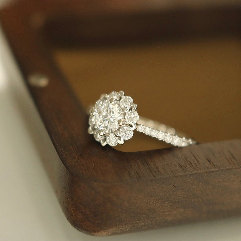 14k Gold 0.66 Ctw Natural H Diamond Ring - 2