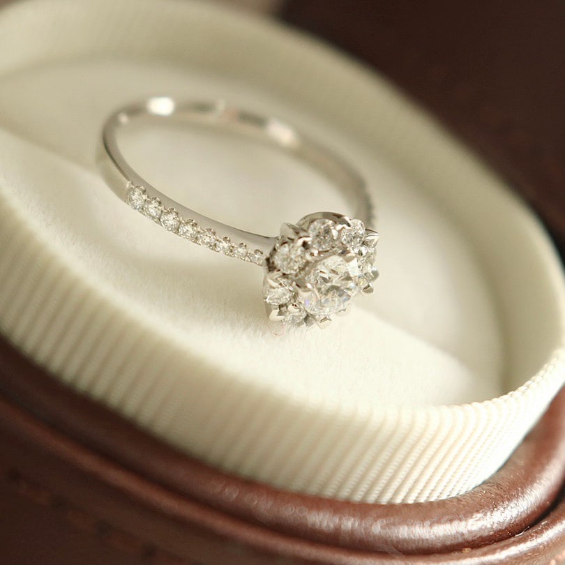 14k Gold 0.66 Ctw Natural H Diamond Ring - 3