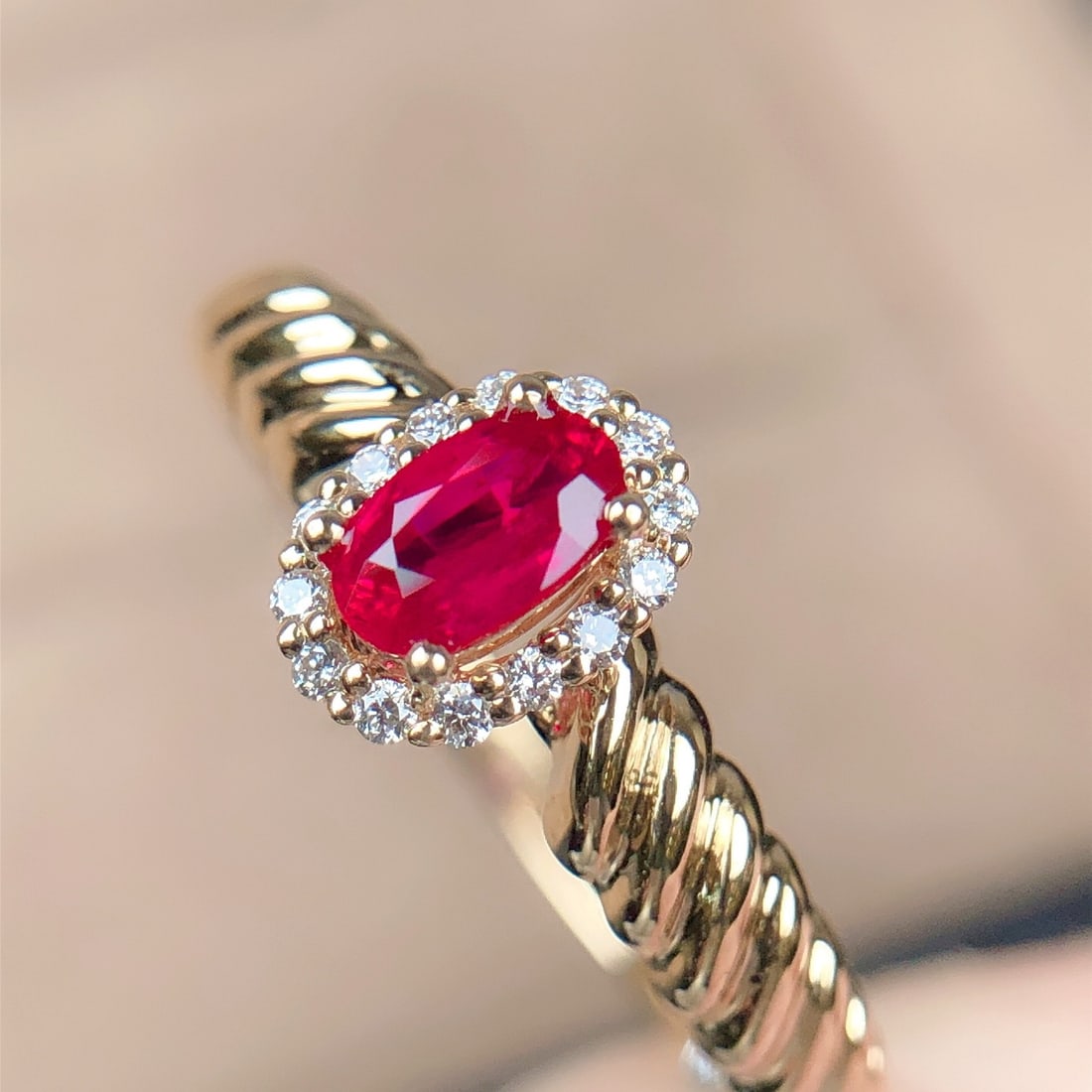 14k Gold 0.37 Ctw Natural Ruby & Diamond Ring - 2