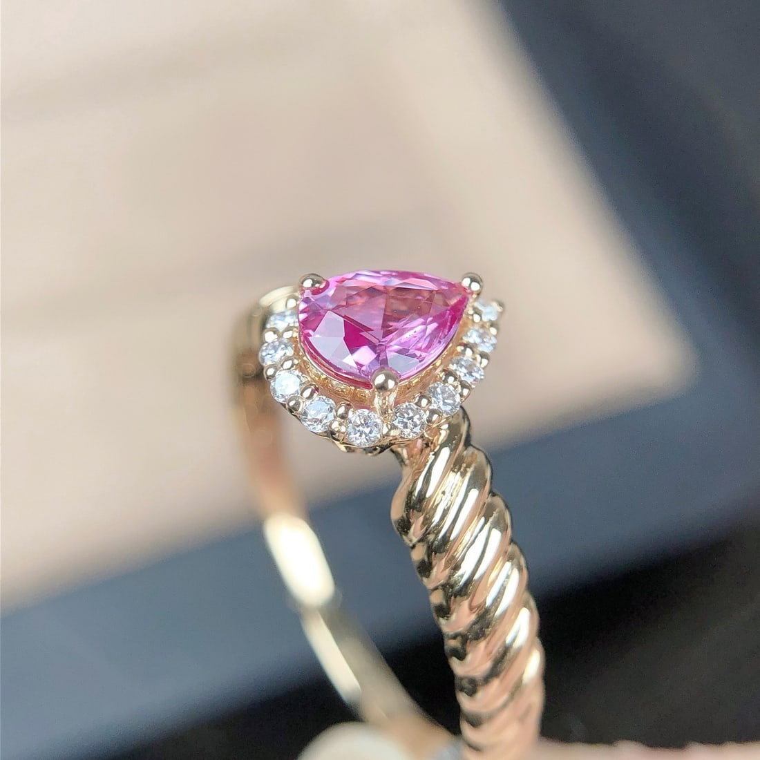 14k Gold 0.61 Ctw Natural Sapphire & Diamond Ring - 2