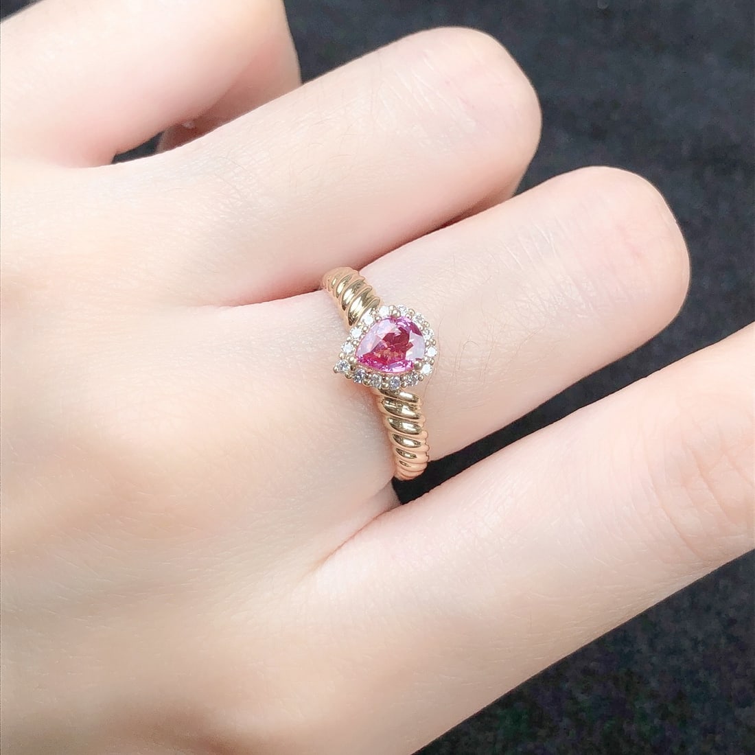 14k Gold 0.61 Ctw Natural Sapphire & Diamond Ring - 6