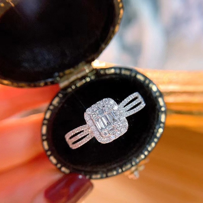 14k Gold 0.5 Ct Natural H Diamond Ring - 4