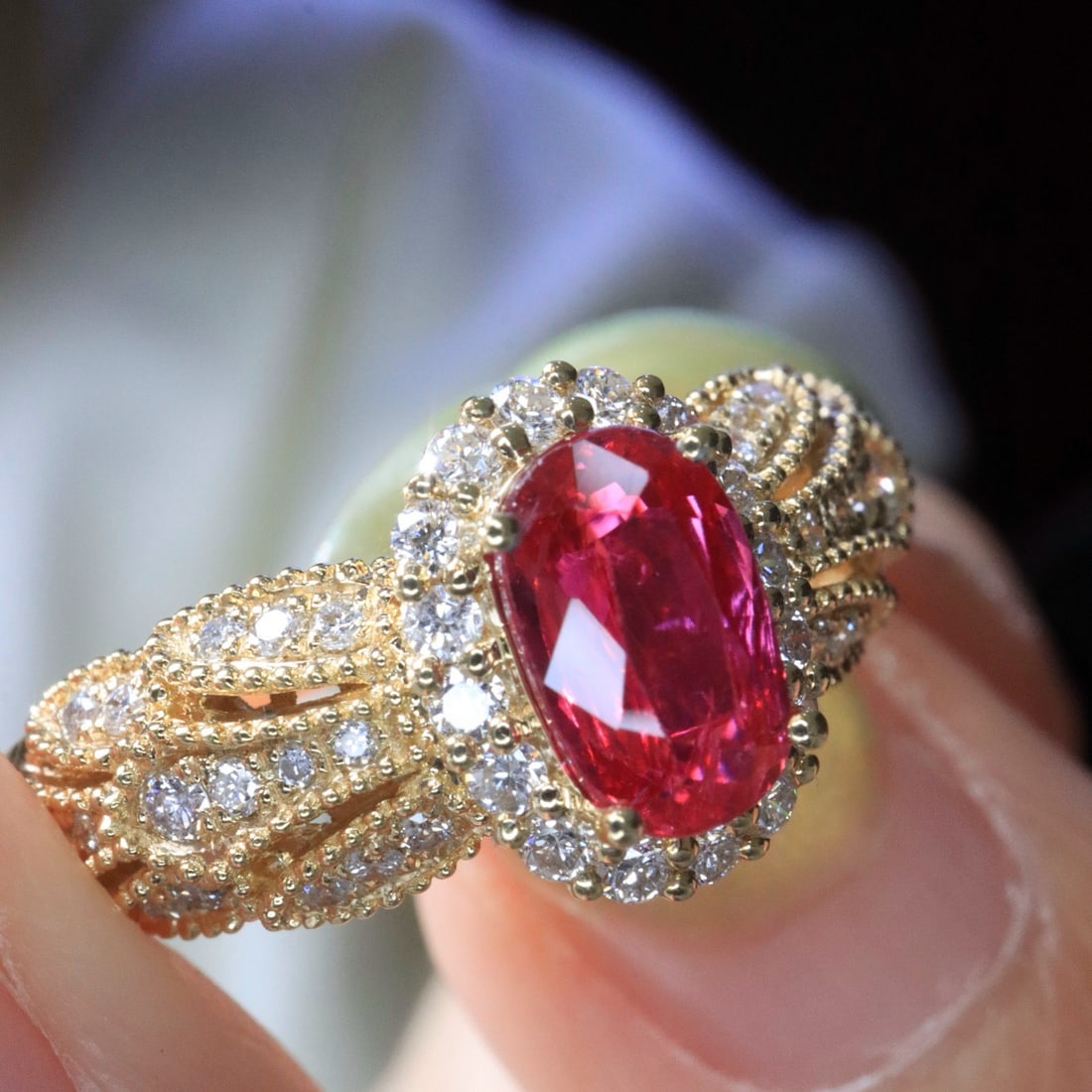 14k Gold 1.33 Ctw Natural Ruby & Diamond Ring - 2