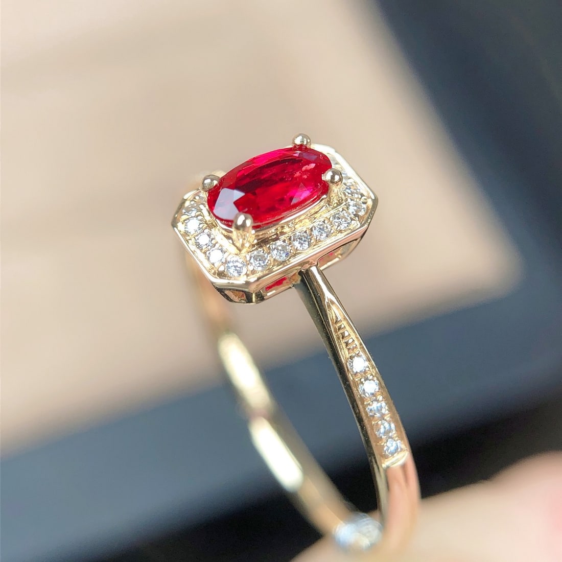 14k Gold 0.34 Ctw Natural Ruby & Diamond Ring - 2