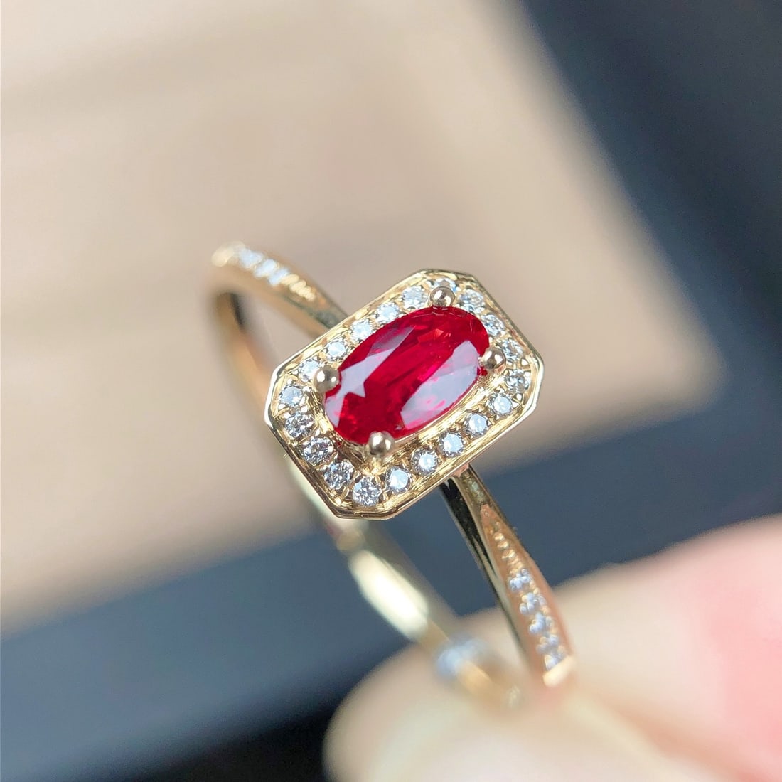 14k Gold 0.34 Ctw Natural Ruby & Diamond Ring - 3