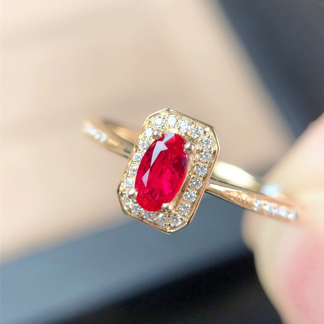 14k Gold 0.34 Ctw Natural Ruby & Diamond Ring - 4