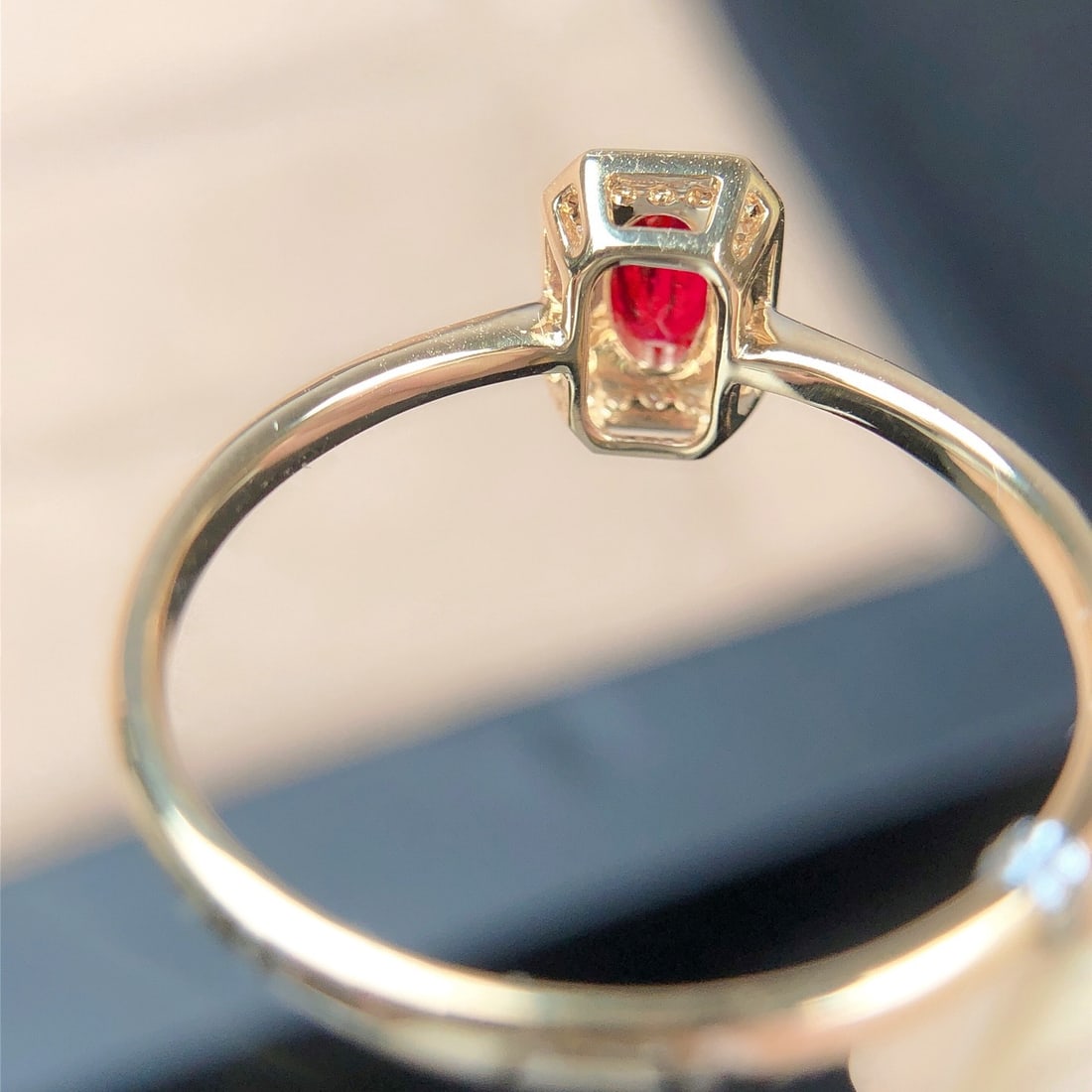14k Gold 0.34 Ctw Natural Ruby & Diamond Ring - 5