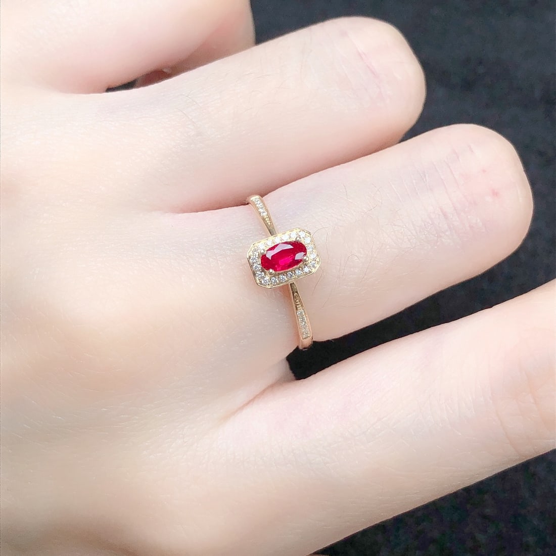14k Gold 0.34 Ctw Natural Ruby & Diamond Ring - 6