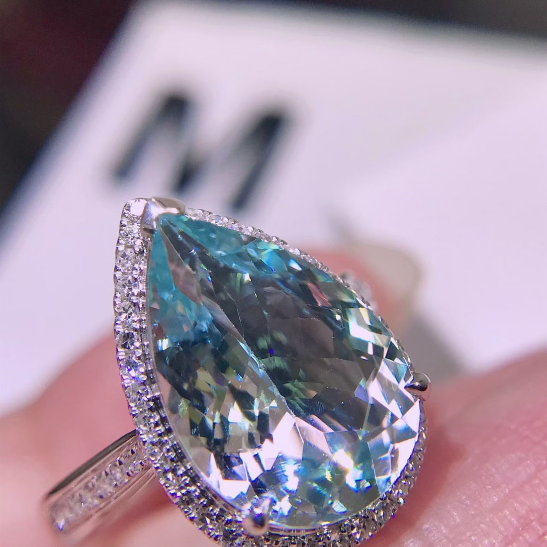 14k Gold 4.11 Ctw Natural Aquamarine & Diamond Ring - 3